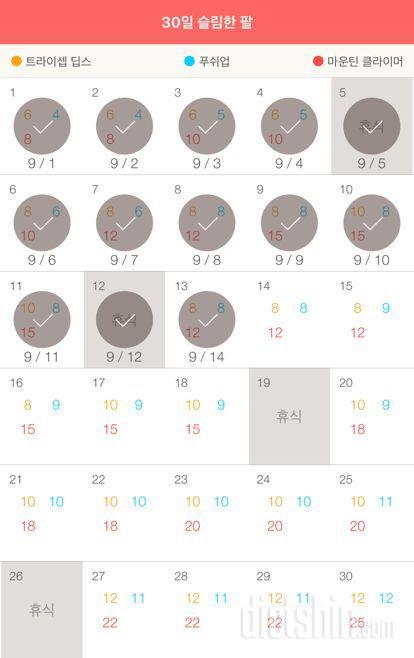 30일 슬림한 팔 13일차 성공!