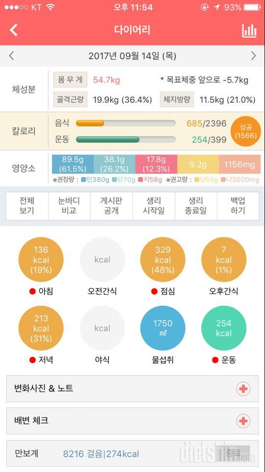 30일 1,000kcal 식단 9일차 성공!