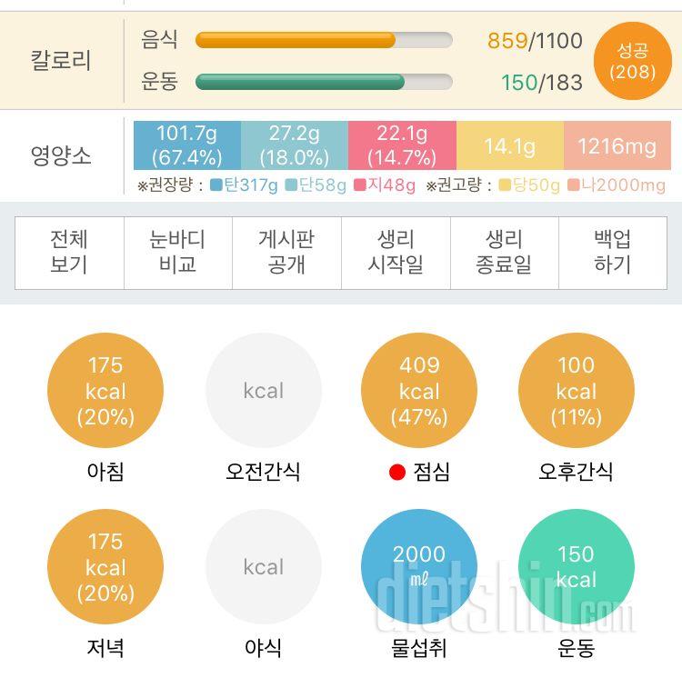 30일 1,000kcal 식단 15일차 성공!