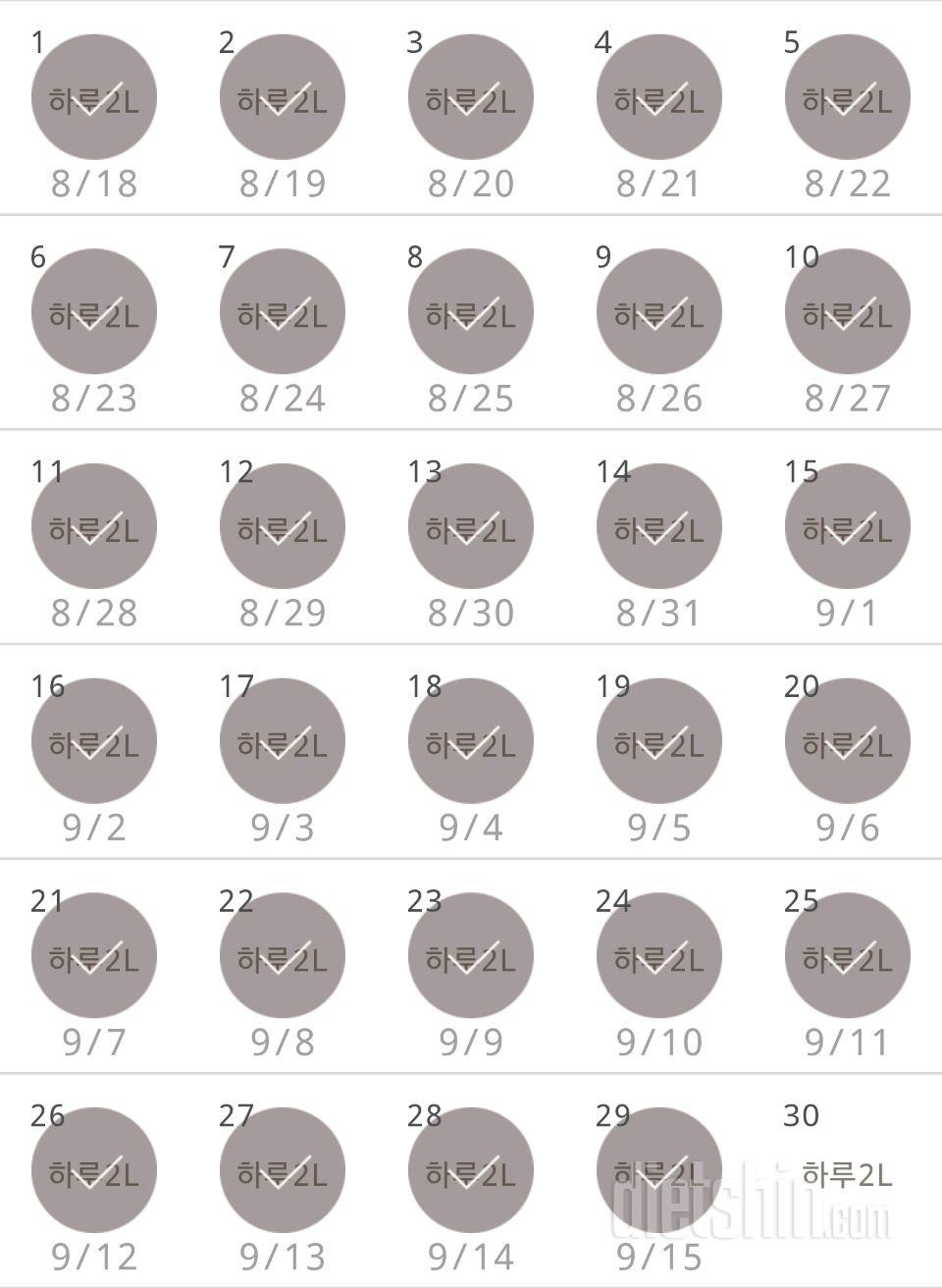 30일 하루 2L 물마시기 59일차 성공!