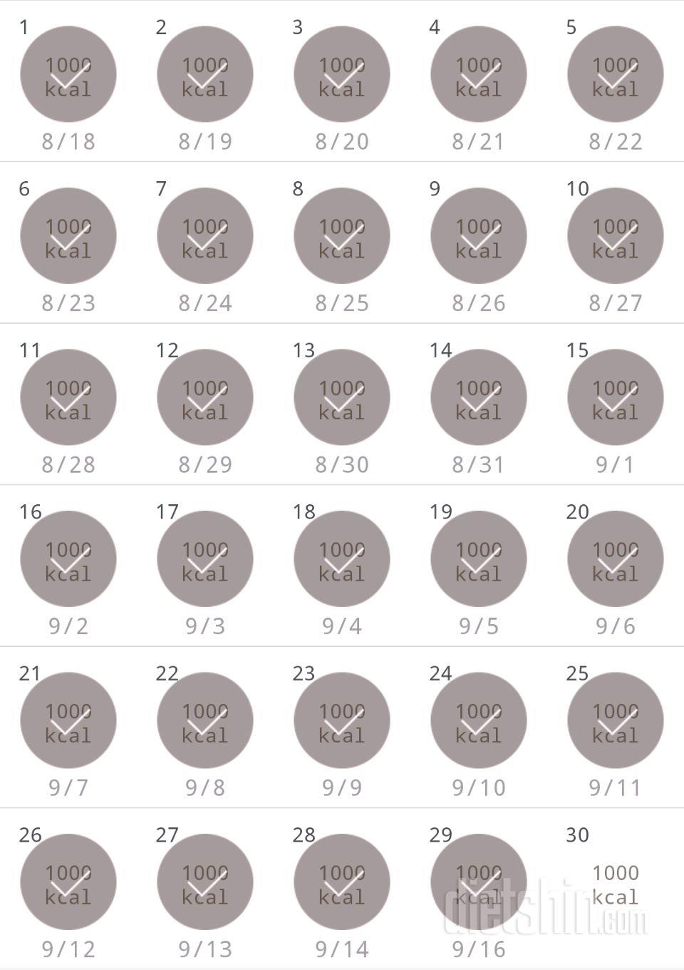 30일 1,000kcal 식단 59일차 성공!