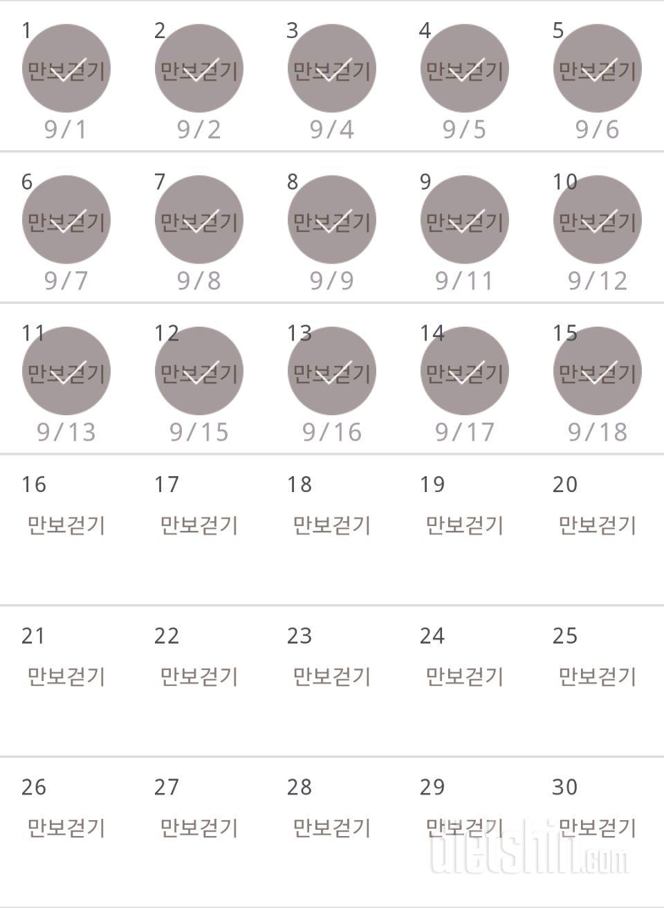 30일 만보 걷기 15일차 성공!