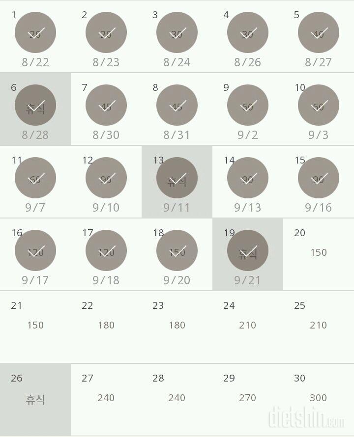 30일 플랭크 19일차 성공!