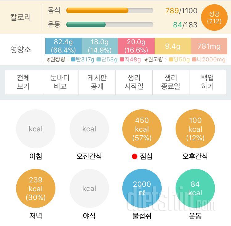 30일 1,000kcal 식단 22일차 성공!