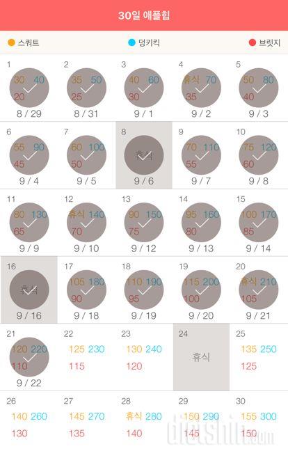 30일 애플힙 21일차 성공!