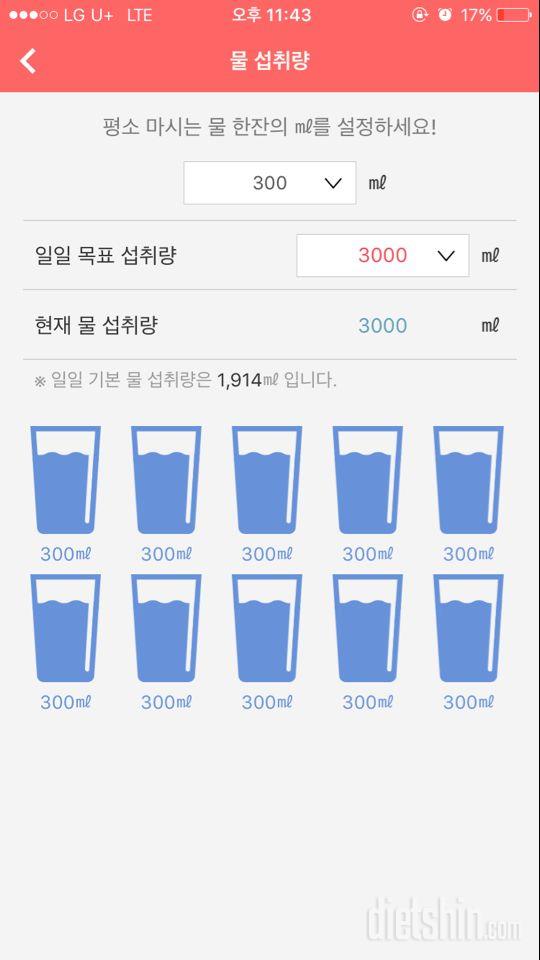 30일 하루 2L 물마시기 21일차 성공!