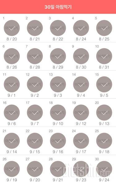 30일 아침먹기 30일차 성공!