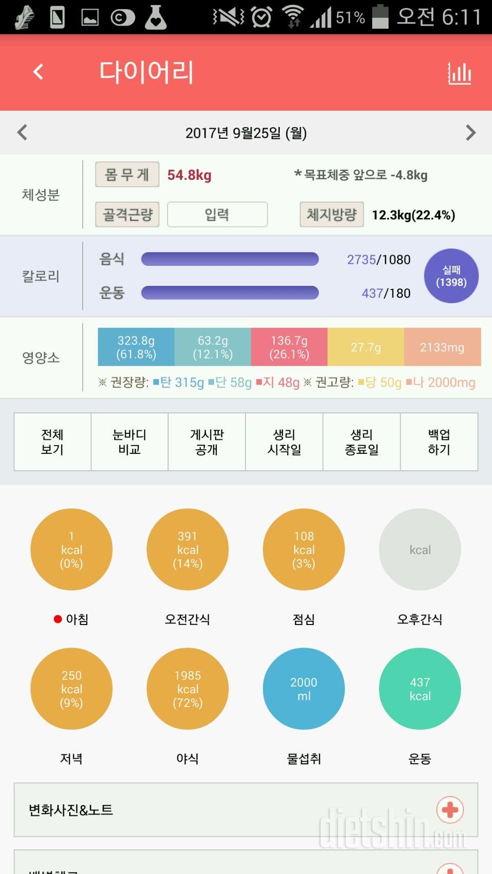 30일 당줄이기 1일차 성공!