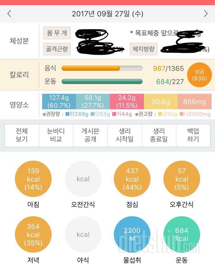 30일 1,000kcal 식단 9일차 성공!