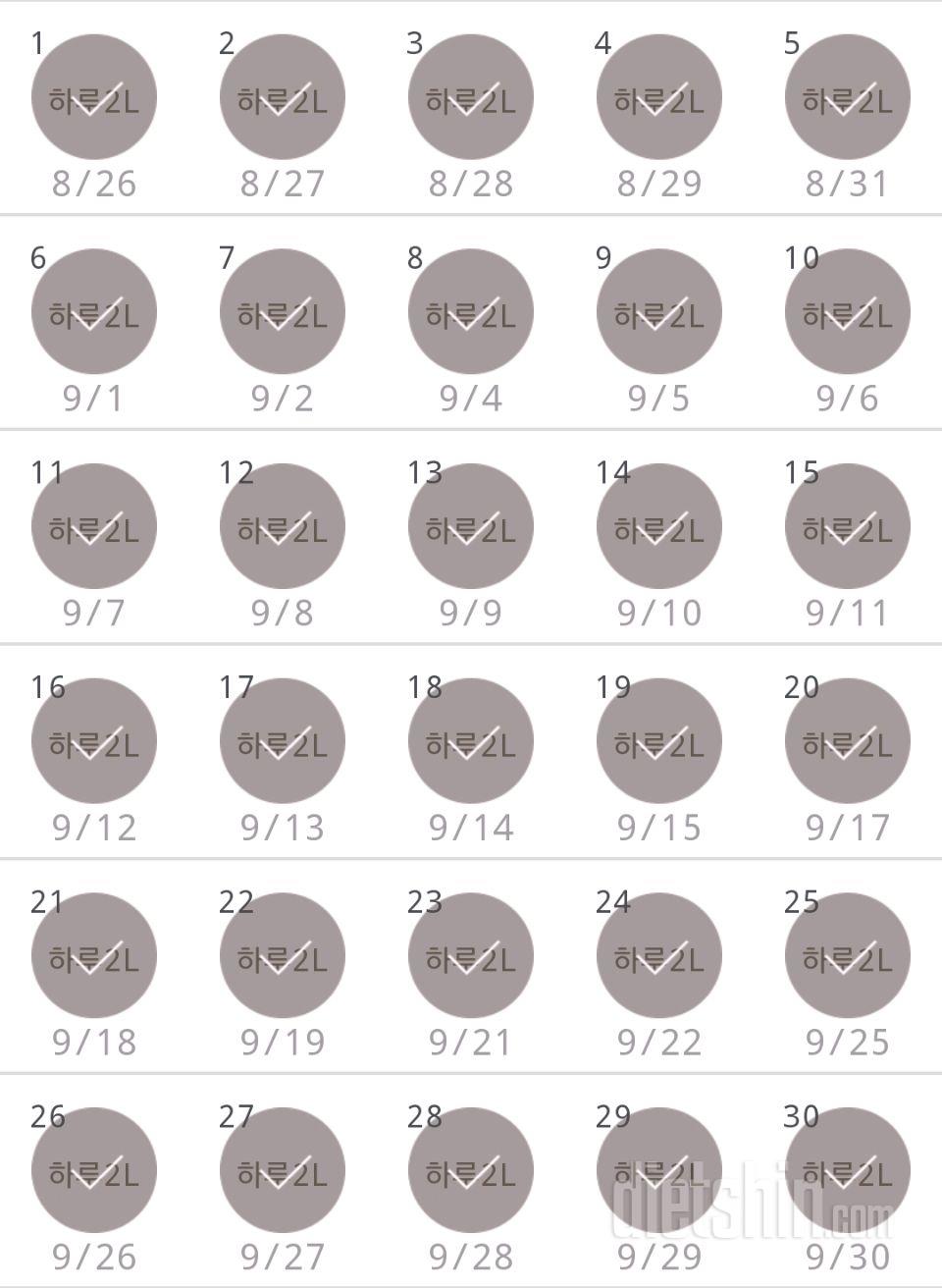 30일 하루 2L 물마시기 30일차 성공!