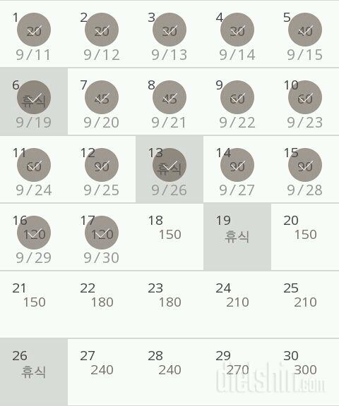 30일 플랭크 17일차 성공!