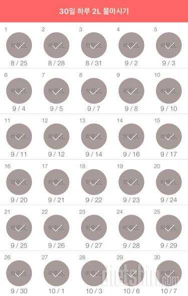 30일 하루 2L 물마시기 60일차 성공!