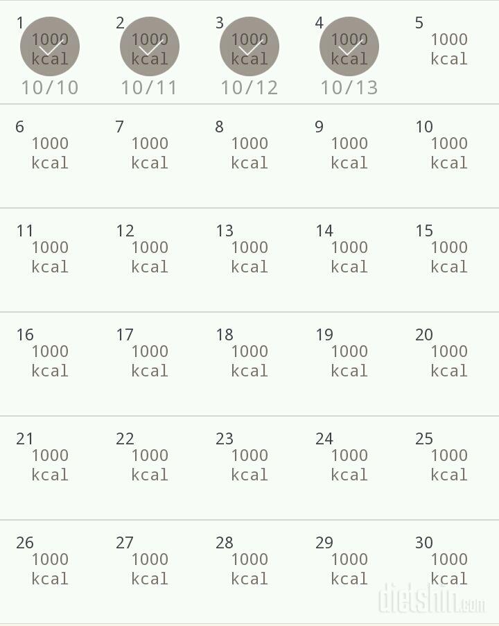 30일 1,000kcal 식단 4일차 성공!