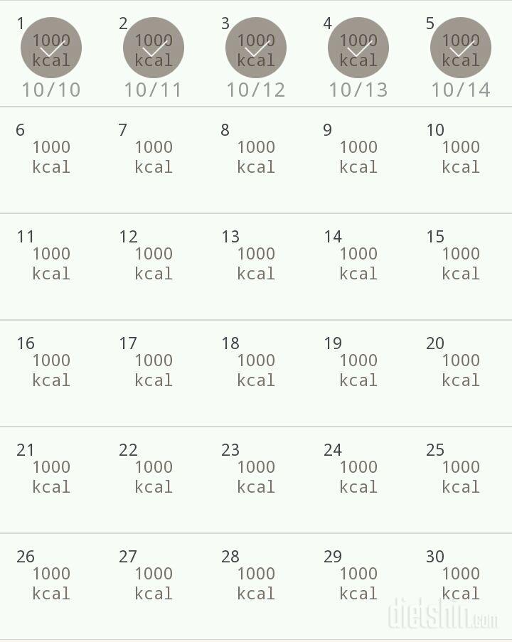 30일 1,000kcal 식단 5일차 성공!