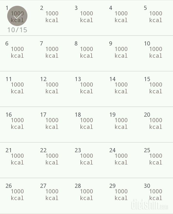 30일 1,000kcal 식단 1일차 성공!