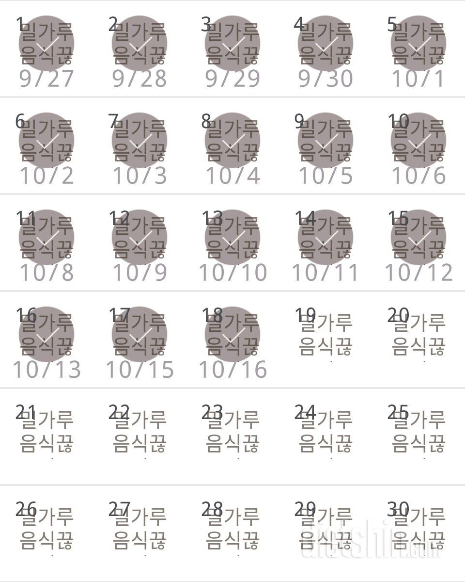 30일 밀가루 끊기 18일차 성공!