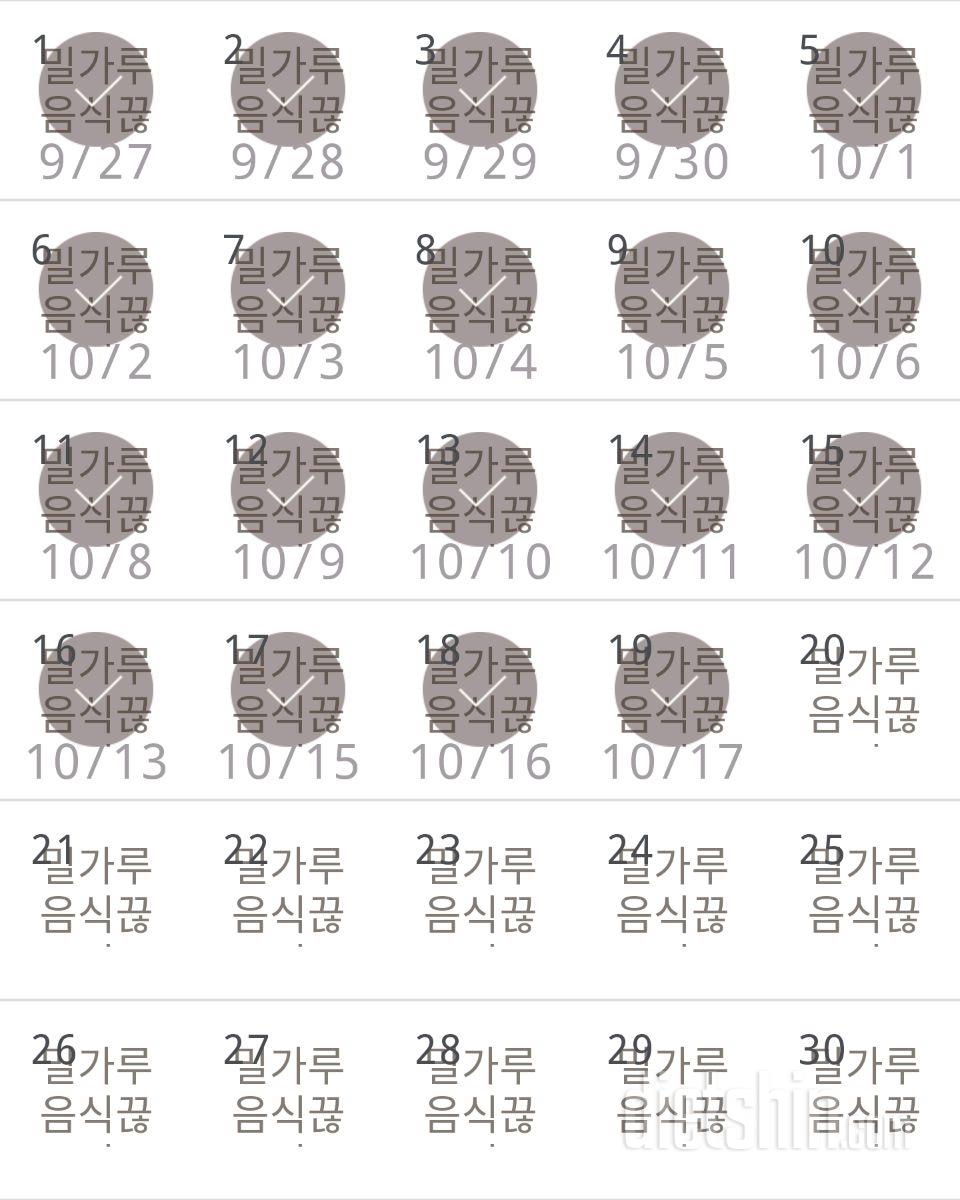 30일 밀가루 끊기 19일차 성공!