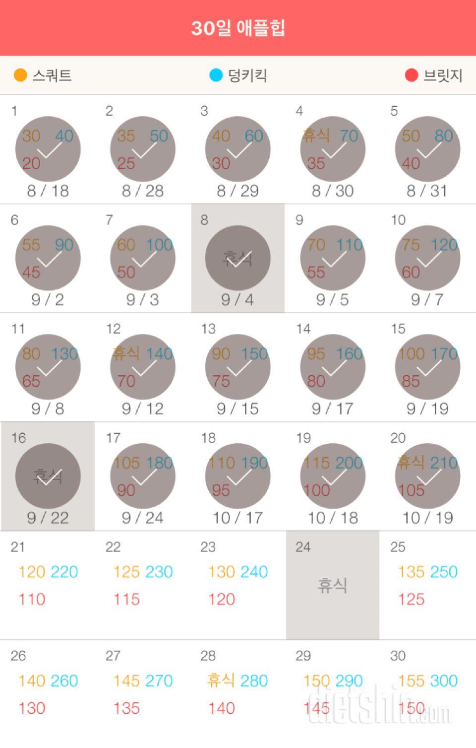 30일 애플힙 80일차 성공!