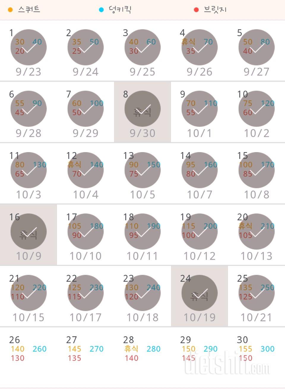 30일 애플힙 55일차 성공!