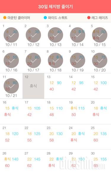 30일 체지방 줄이기 11일차 성공!