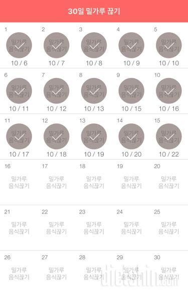 30일 밀가루 끊기 15일차 성공!