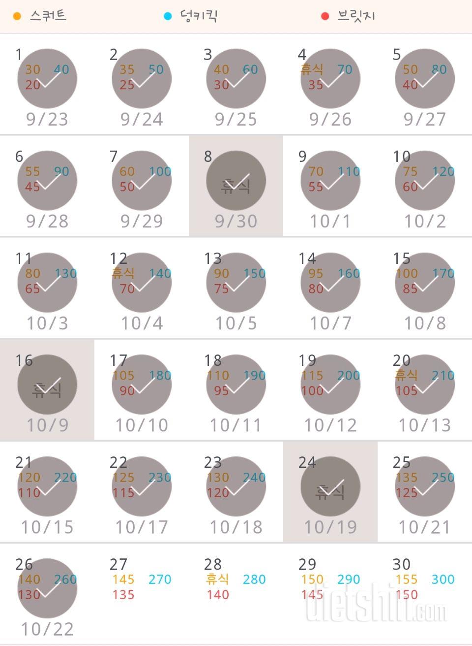 30일 애플힙 56일차 성공!