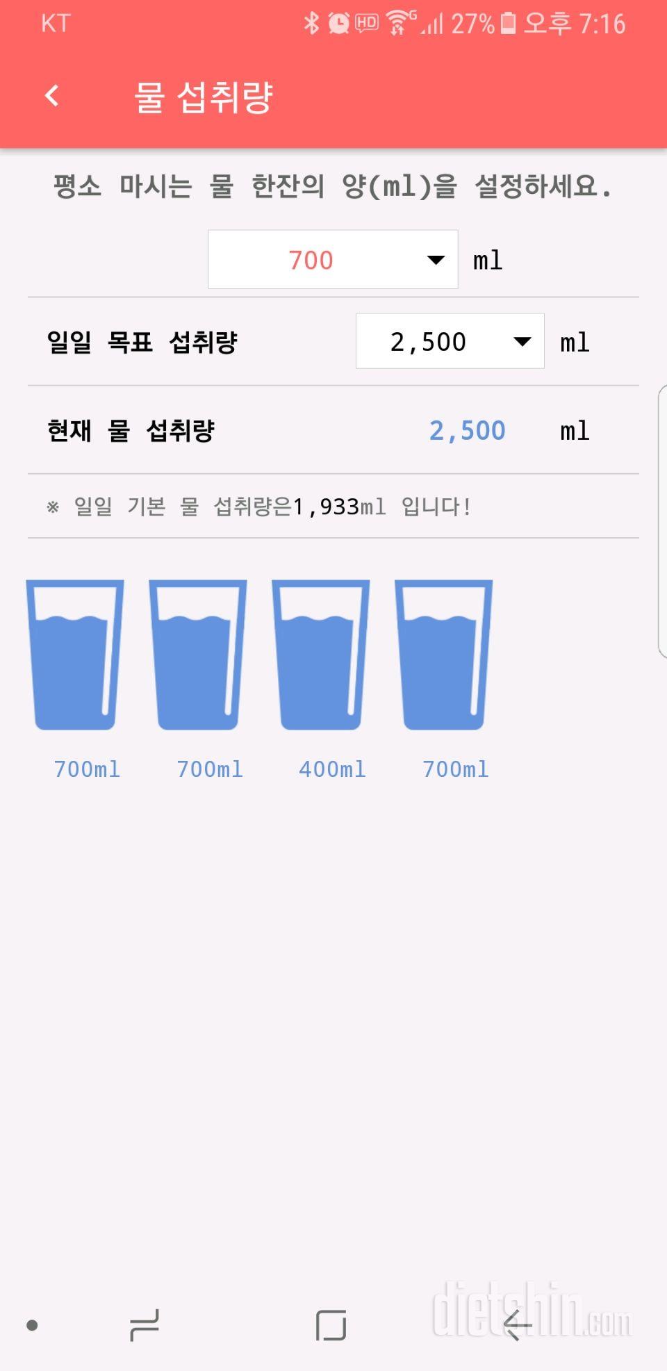 30일 하루 2L 물마시기 246일차 성공!