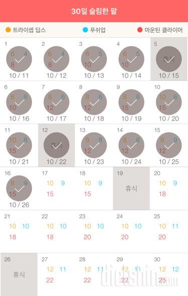 30일 슬림한 팔 16일차 성공!