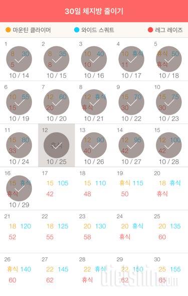 30일 체지방 줄이기 16일차 성공!