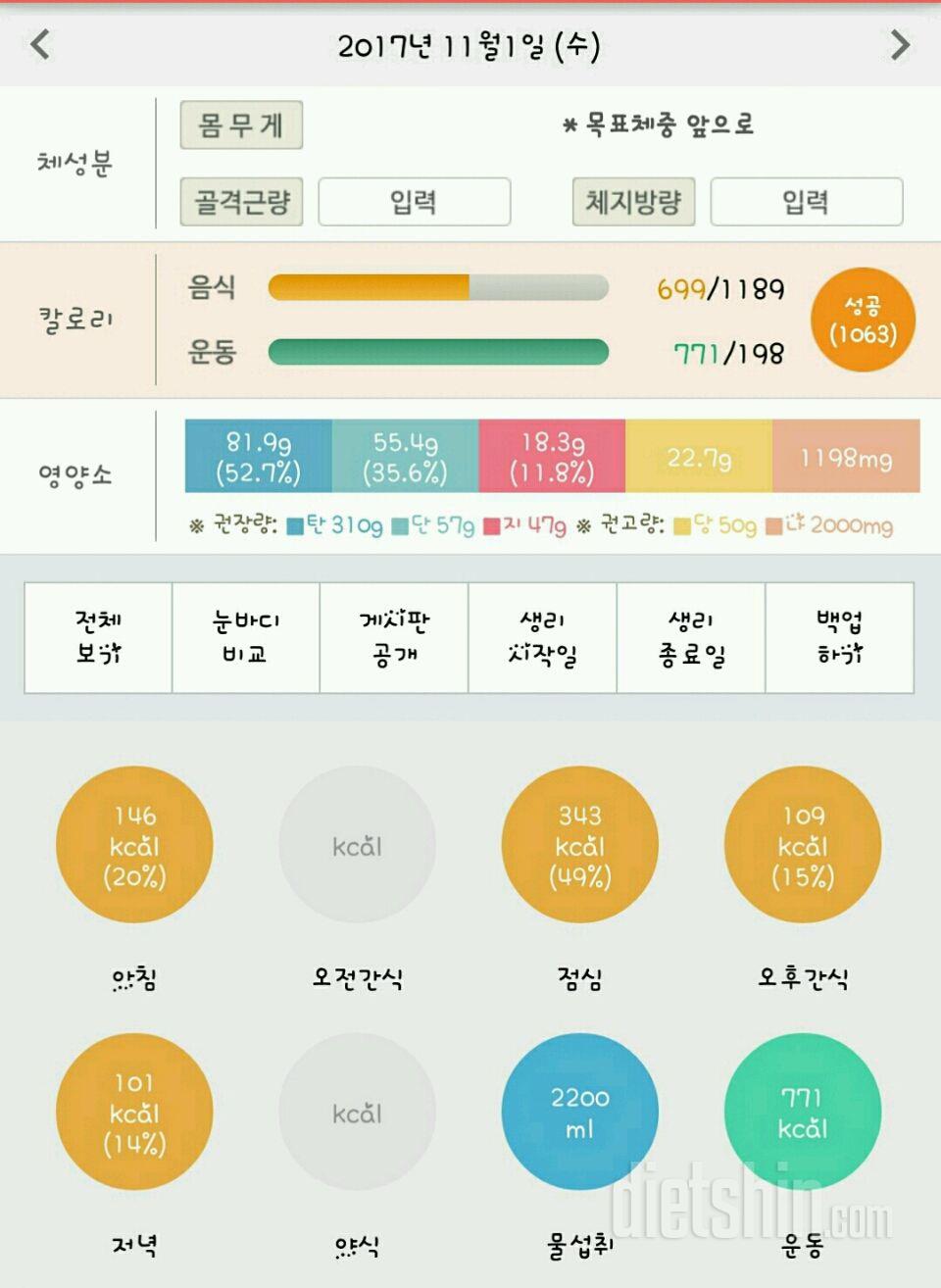 30일 1,000kcal 식단 114일차 성공!