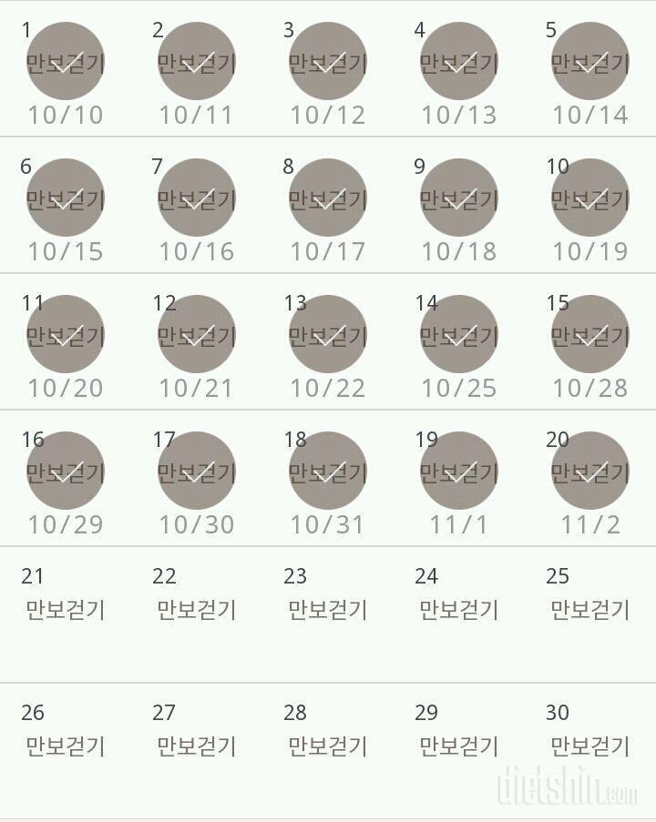 30일 만보 걷기 20일차 성공!