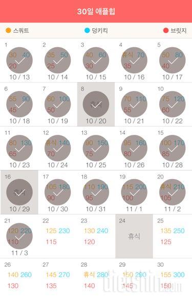 30일 애플힙 21일차 성공!