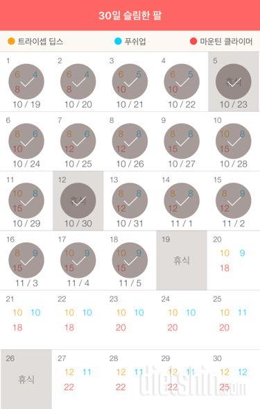 30일 슬림한 팔 168일차 성공!