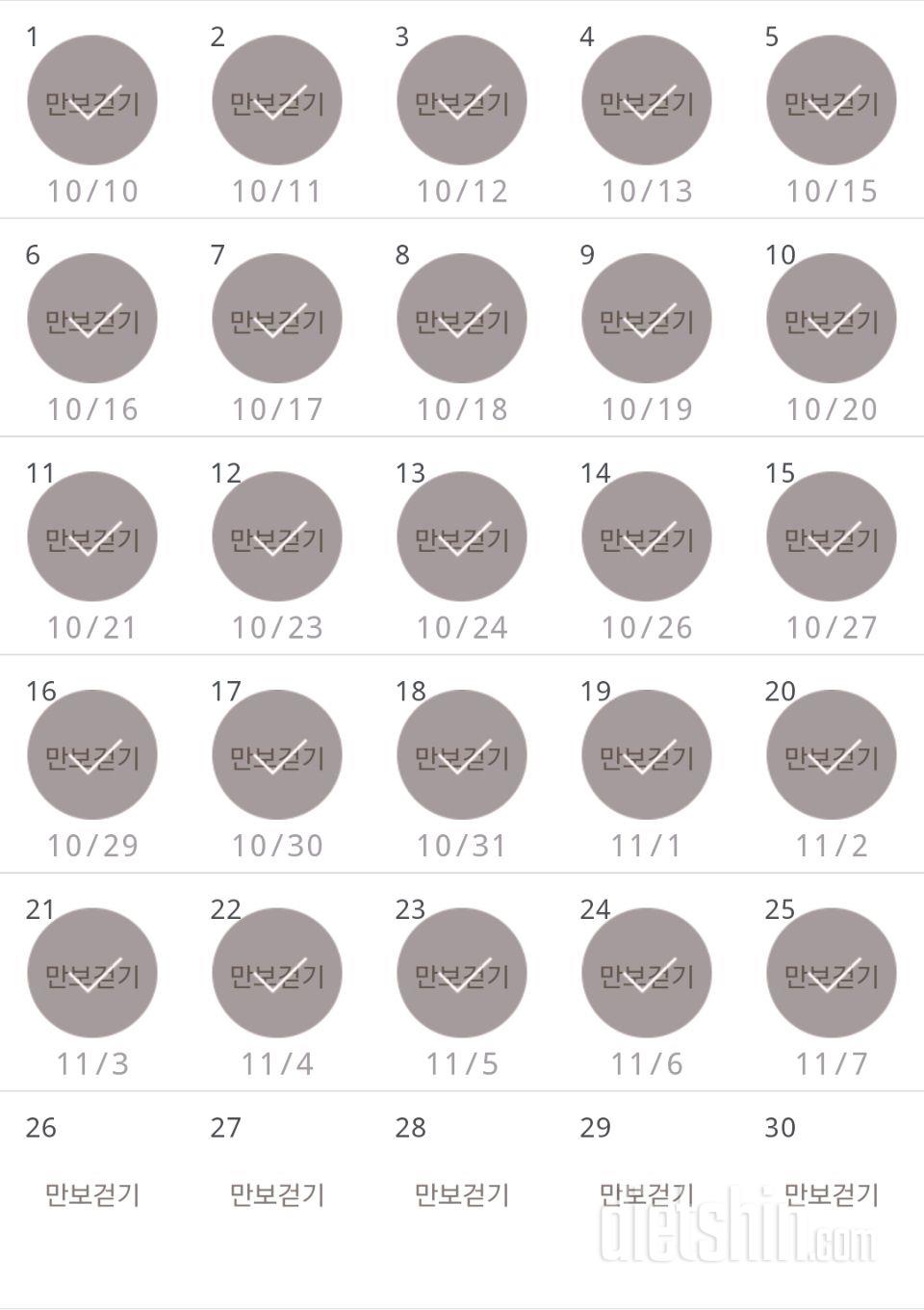 30일 만보 걷기 25일차 성공!