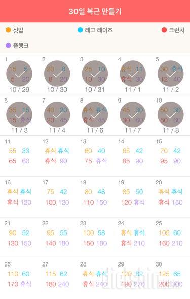 30일 복근 만들기 10일차 성공!