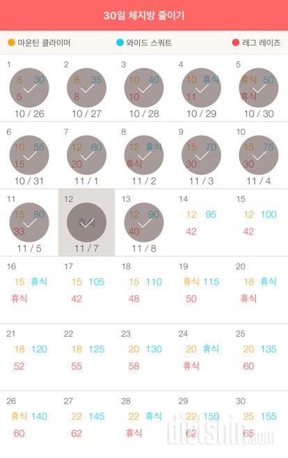 30일 체지방 줄이기 13일차 성공!