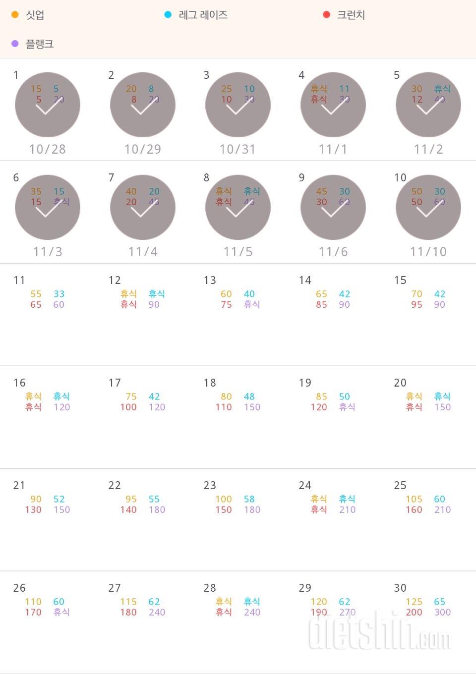 30일 복근 만들기 10일차 성공!