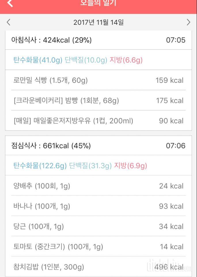 [다신 9기 식단미션] 14일차 등록 완료