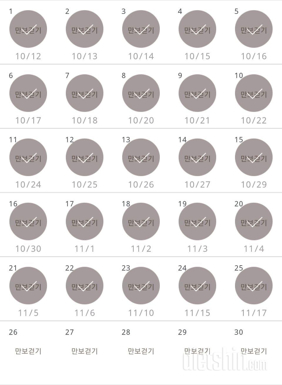 30일 만보 걷기 25일차 성공!