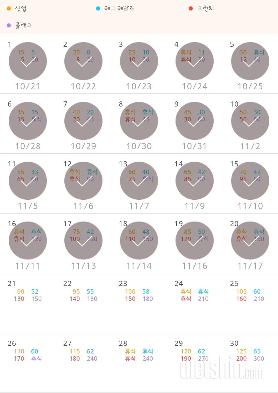 30일 복근 만들기 20일차 성공!