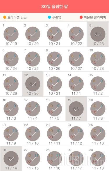 30일 슬림한 팔 180일차 성공!