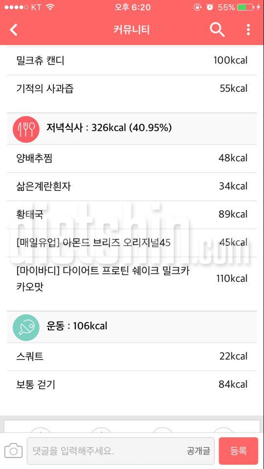 [12일차] 음식 796kcal, 운동 106kcal