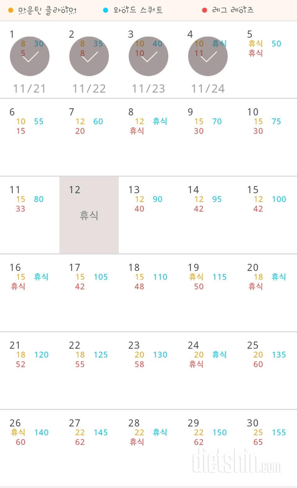 30일 체지방 줄이기 34일차 성공!