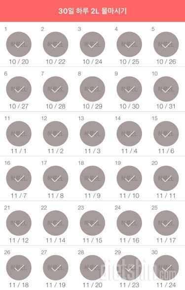 30일 하루 2L 물마시기 60일차 성공!