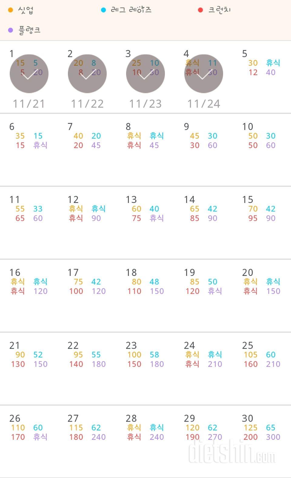 30일 복근 만들기 35일차 성공!