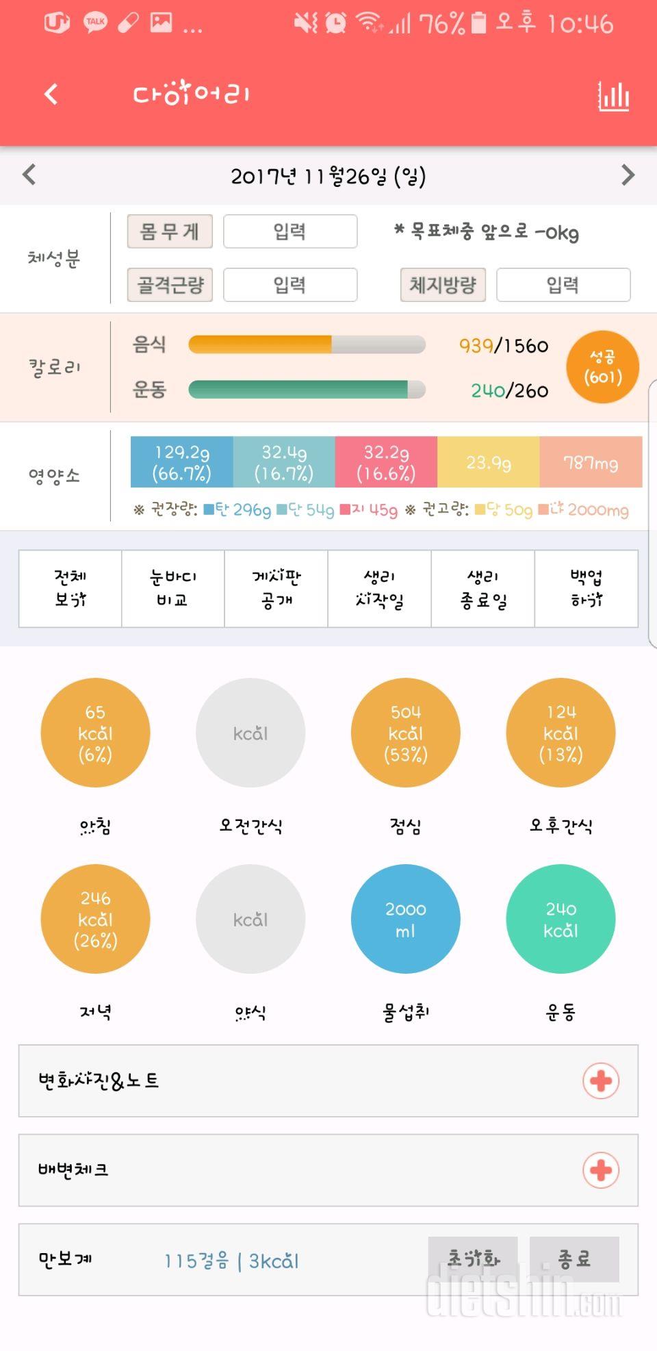 30일 밀가루 끊기 36일차 성공!