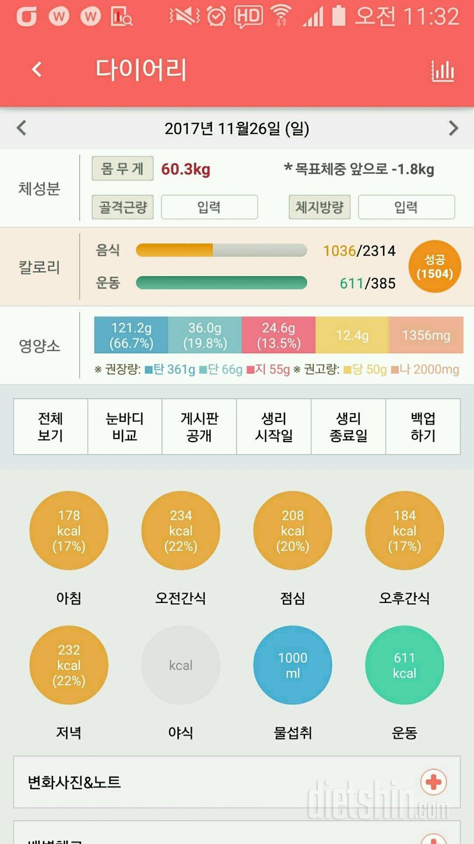 30일 야식끊기 6일차 성공!