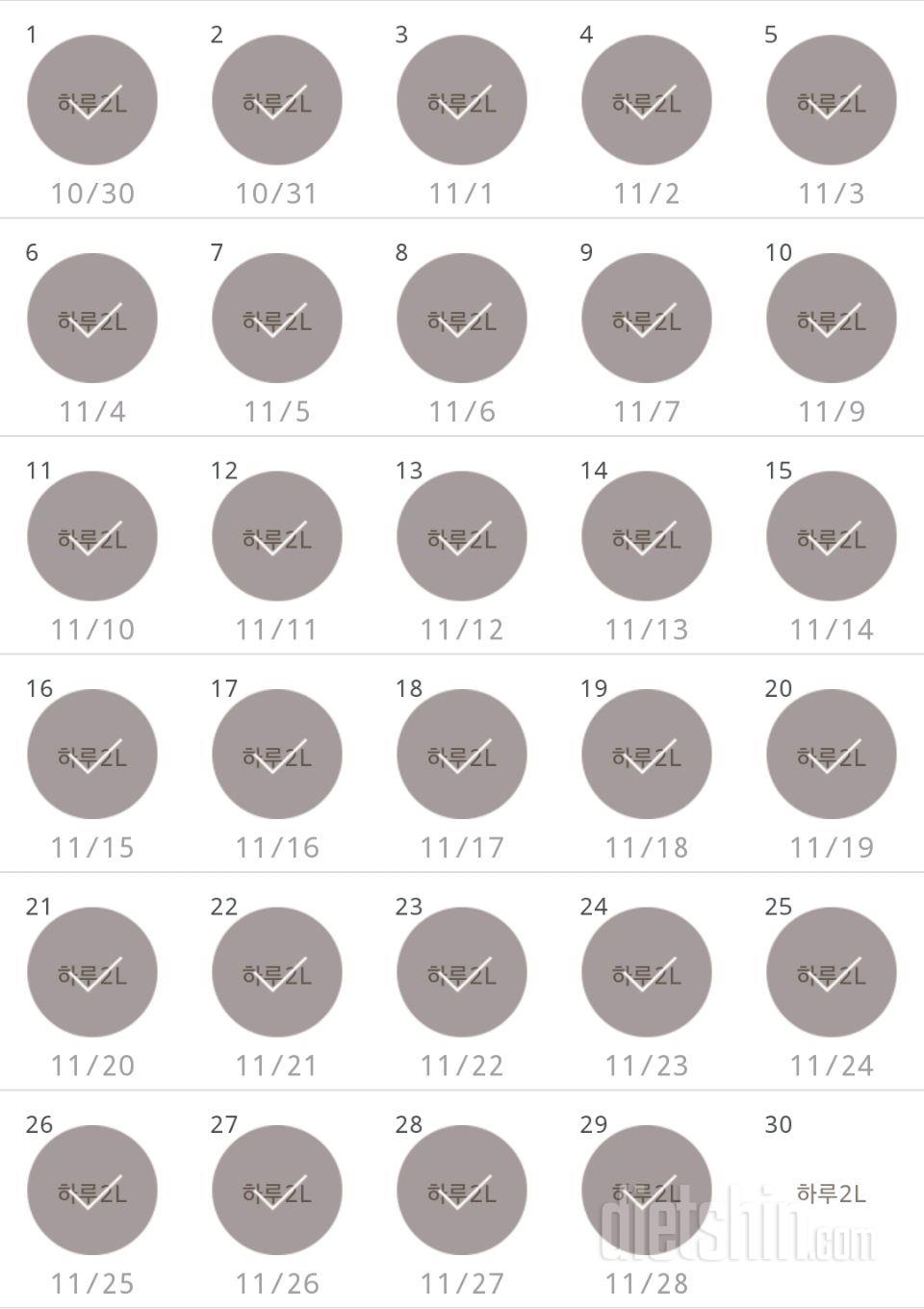 30일 하루 2L 물마시기 29일차 성공!