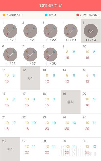 30일 슬림한 팔 8일차 성공!