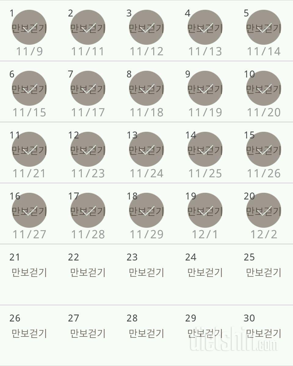 30일 만보 걷기 20일차 성공!